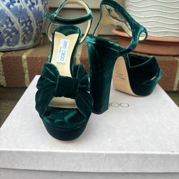 Jimmy Choo Heloise Heels Platform Sandals Women's Size 11 US / 41 EU *fits 10 US - Picture 7 of 11